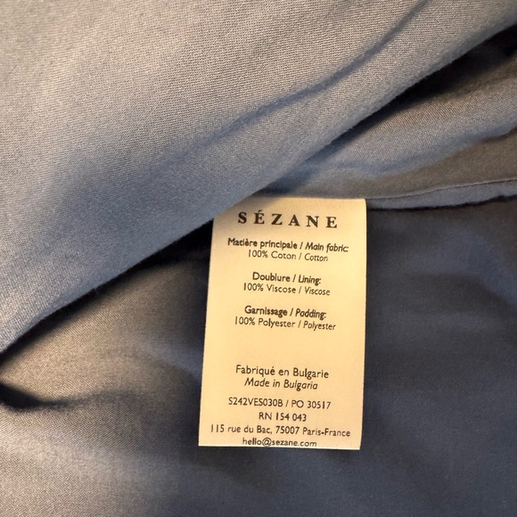 Sézane Dakota Quilted Denim Jacket | Blue | FR 34 / XS / 2 - Picture 8 of 9